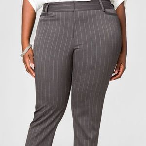 Grey and silver pinstriped pants size 16.
